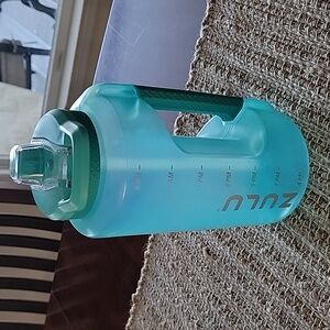 ZULU Goals 64oz Half Gallon Plastic Water Bottle with Straw and Time Tracker